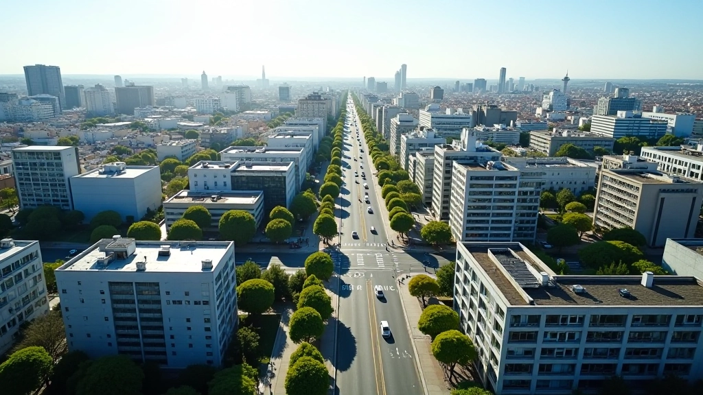 Vue aérienne de Montpellier montrant le paysage urbain et le développement économique de la ville