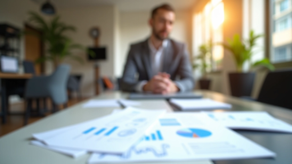 Espace de travail professionnel avec analyses économiques et documents stratégiques