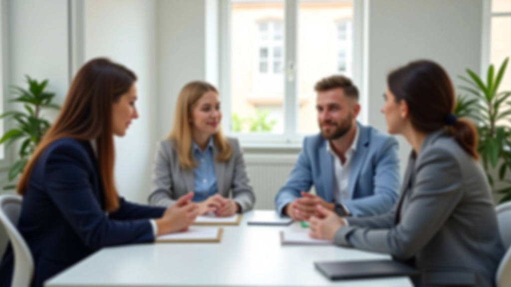 Réunion d'équipe dynamique avec discussion collaborative et partage d'idées autour d'une table blanche