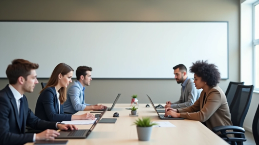Groupe de personnes dans un environnement startup collaboratif avec ordinateurs portables et tableaux blancs